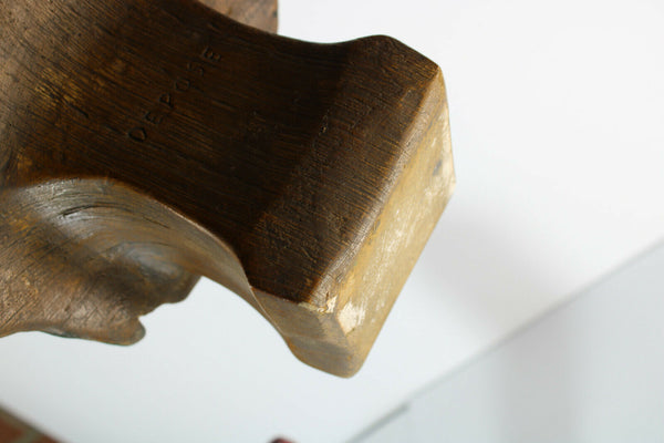 Vintage French chalkware bust statue napoleon bonaparte