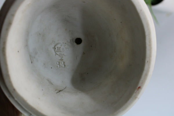 Antique french signed lourdes madonna bisque porcelain statue figurine religious