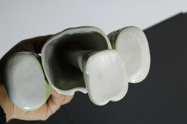 Rare dutch porcelain milk girl salt pepper stand moving system 1960