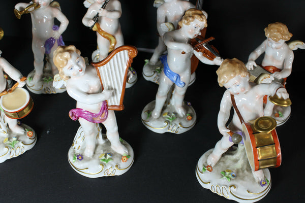 Set 10 German schierholz porcelain marked Musician figurine angels cherubs