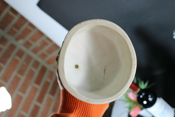 PAIR Antique french XL porcelain statue boy girl romantic rare