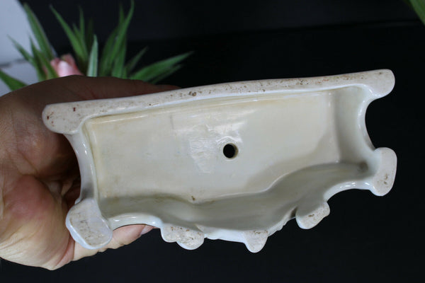 Antique top French vieux paris porcelain holy water font archangel figurine