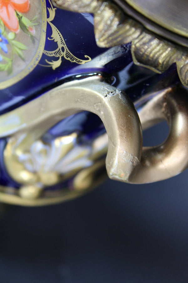 Antique french paris porcelain vase hand paint putti cherub decor lamp