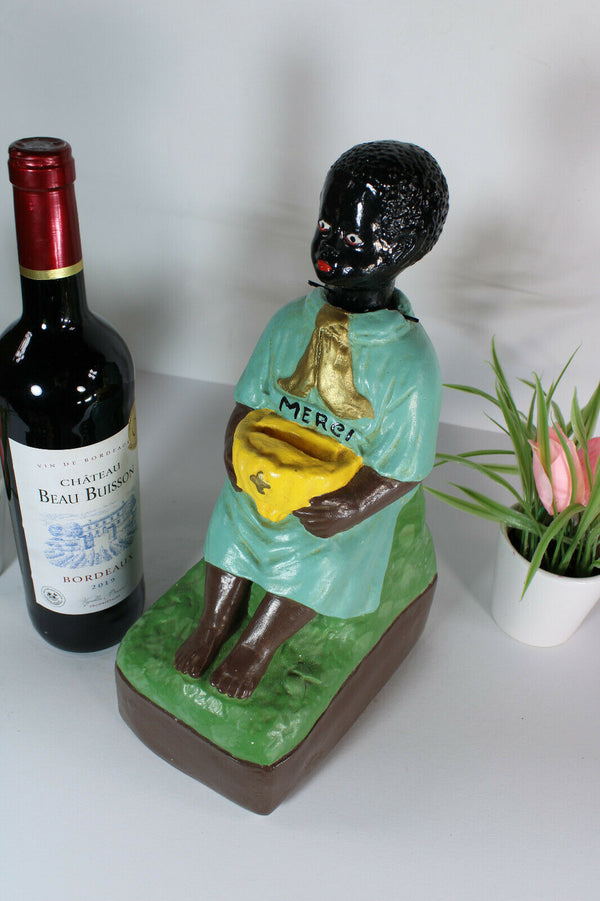 RAre antique missionary coin money box nodding head religious