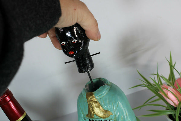 RAre antique missionary coin money box nodding head religious