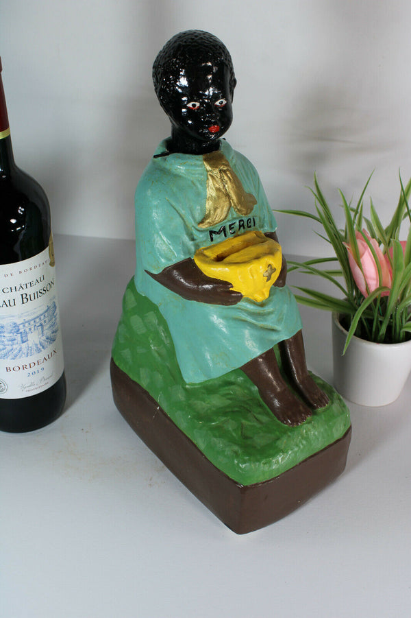 RAre antique missionary coin money box nodding head religious