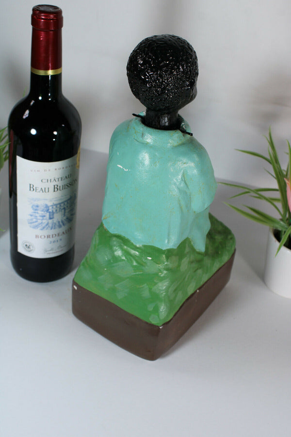 RAre antique missionary coin money box nodding head religious