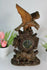 Antique german wood carved black forest mantel clock deer eagle