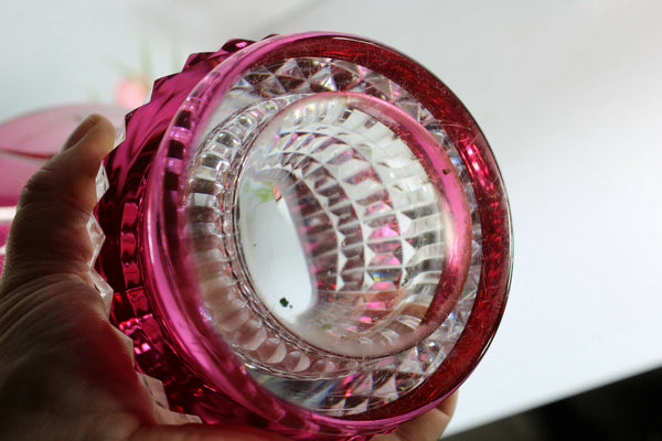 Antique Belgian VAl saint lambert signed Crystal double glass vase