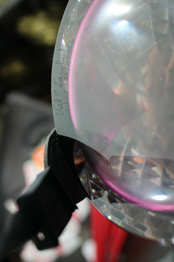 Belgian Val saint lambert doulble crystal amethyst to clear cut Vase signed