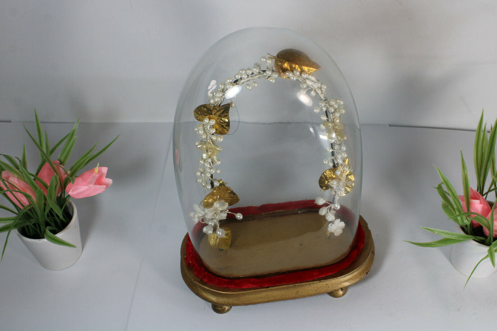 1960 French glass dome globe for statue taxidermy clock