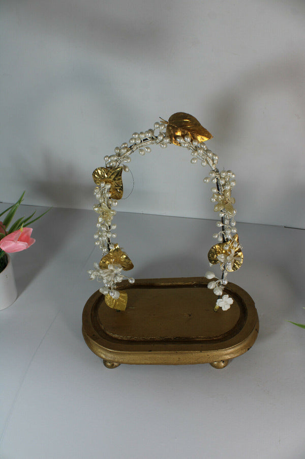 1960 French glass dome globe for statue taxidermy clock