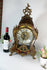 Large Boulle mantel clock inlay decor caryatid head