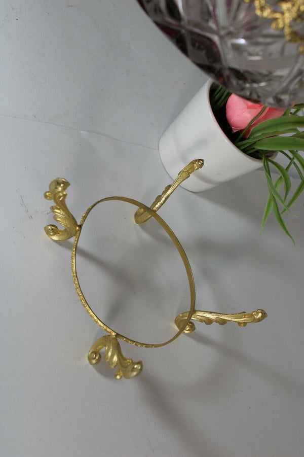 vintage french crystal glass amethyst colour ashtray