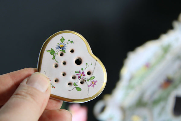 Antique Sceaux paris porcelain faience marked 20thc inkwell hand paint rare