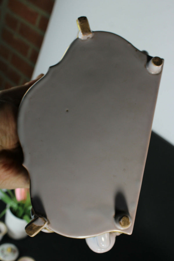 Antique Sceaux paris porcelain faience marked 20thc inkwell hand paint rare