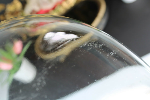 antique 1880s bridal wedding glass globe dome birds mirrors tiara wax