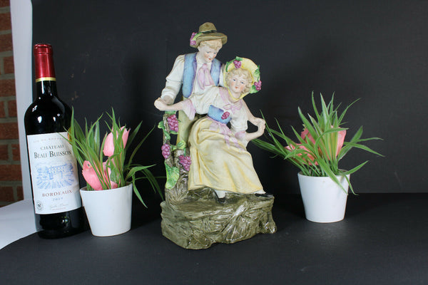 antique Large porcelain bisque porcelain group statue romantic