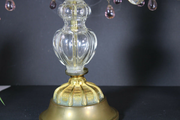 pair antique metal glass dragon griffin candelabras candle holders rare