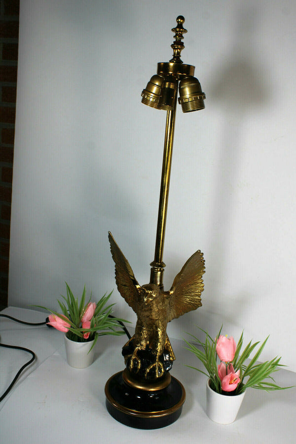 Hollywood regency MAISON DEKNUDT Bronze eagle table lamp 1970