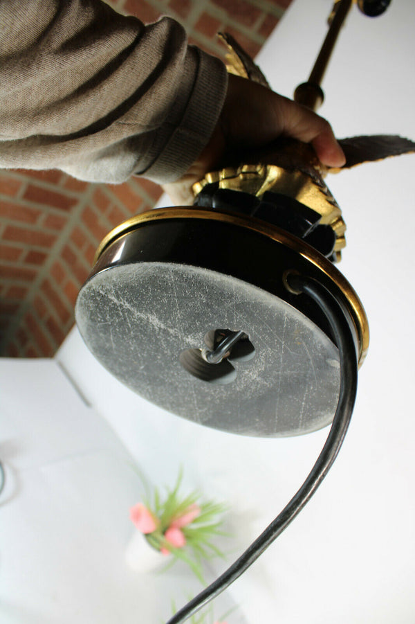 Hollywood regency MAISON DEKNUDT Bronze eagle table lamp 1970