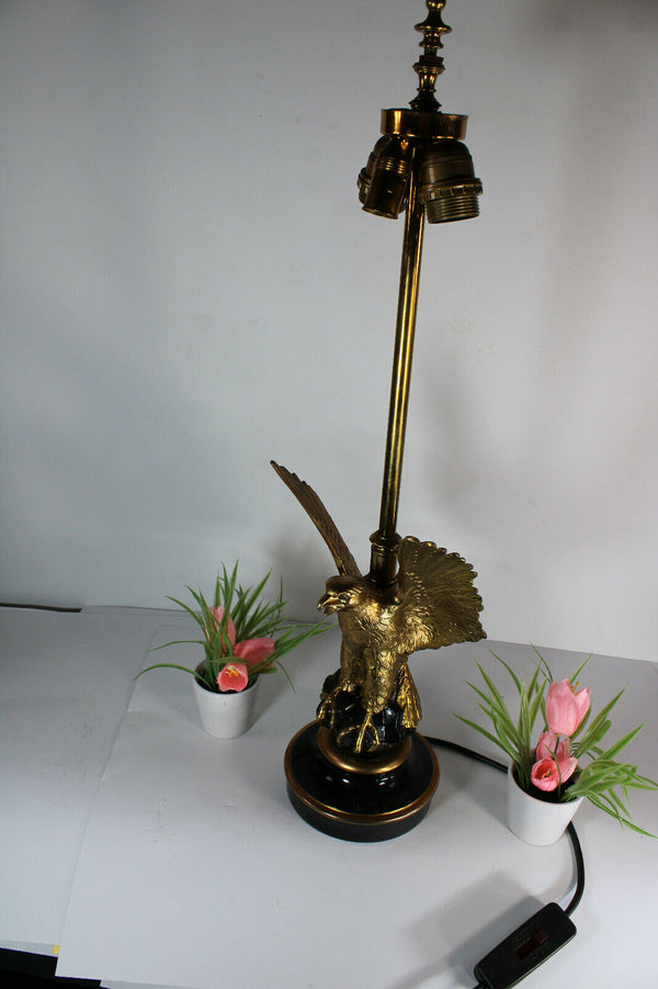 Hollywood regency MAISON DEKNUDT Bronze eagle table lamp 1970