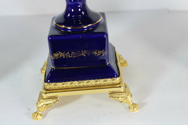 Limoges porcelain centerpiece lidded bowl victorian scene vase