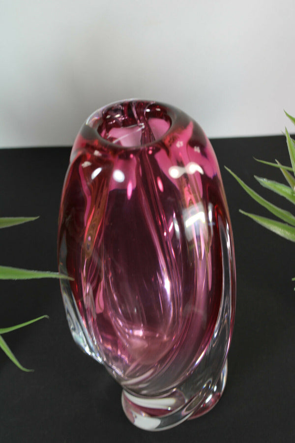 Val saint lambert crystal glass Vase Belgian marked