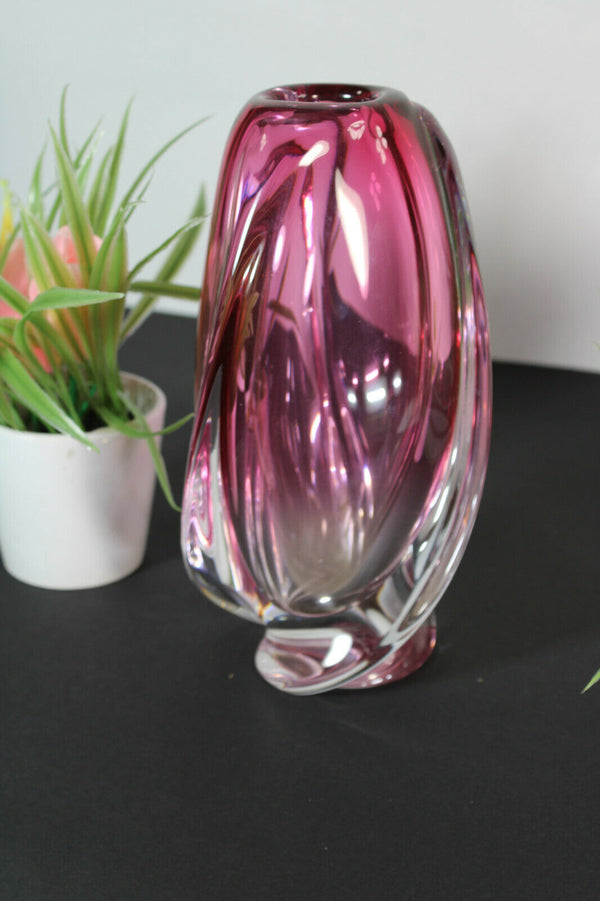 Val saint lambert crystal glass Vase Belgian marked