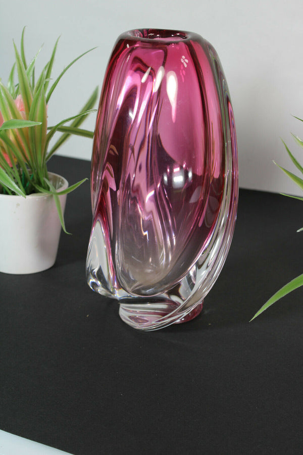 Val saint lambert crystal glass Vase Belgian marked