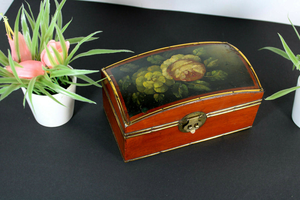 Vintage Wood carved hand paint floral decor box