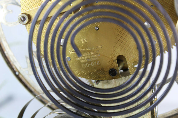 Steampunk skeleton vintage table clock hand made under globe dome glass rare