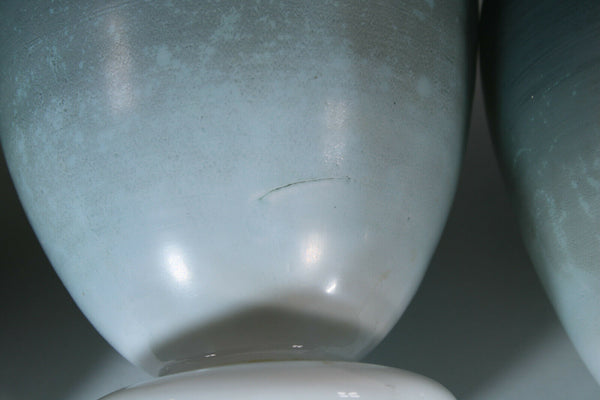 set 3 Opaline glass Enamel kittens cats Scene cute romantic mantel vases