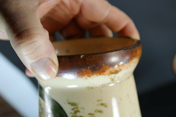 PAIR opaline glass french Portrait girl enamel decoration Vases