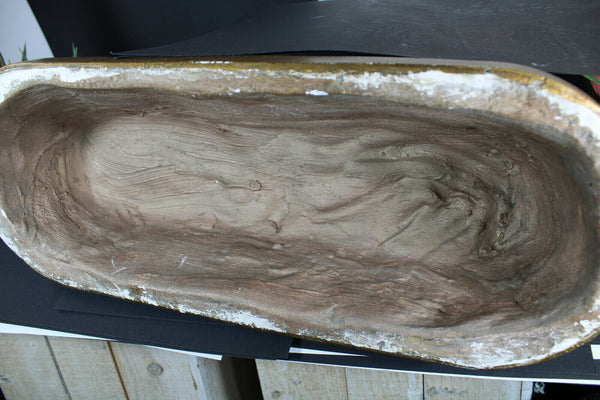 Antique XL art deco sculpture putti cherub ram signed cipriani