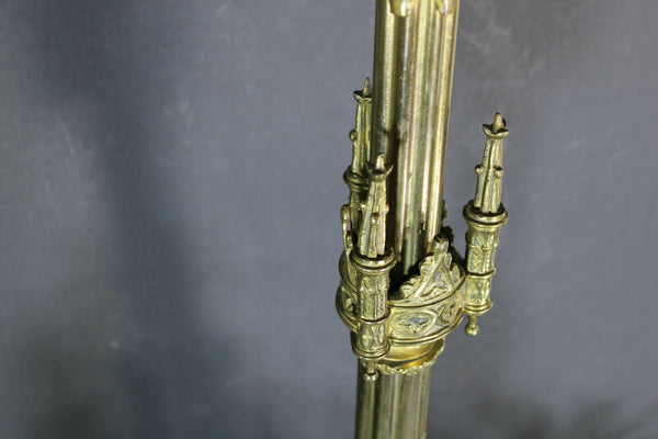 Antique Bronze Neo gothic church candlestick candle holder altar
