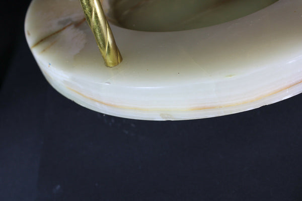 Vintage Umbrella Brass onyx marble stand holder 1970s