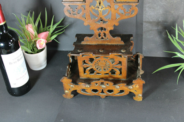 Antique XL Wood cut crucifix archangels figurines