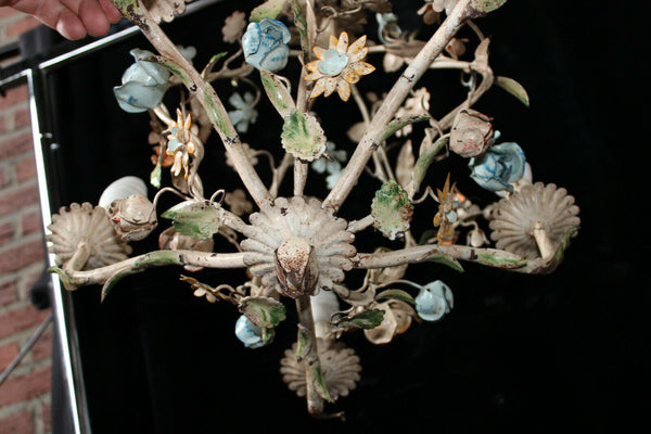 Vintage italian metal iron paint 1970 Chandelier lamp