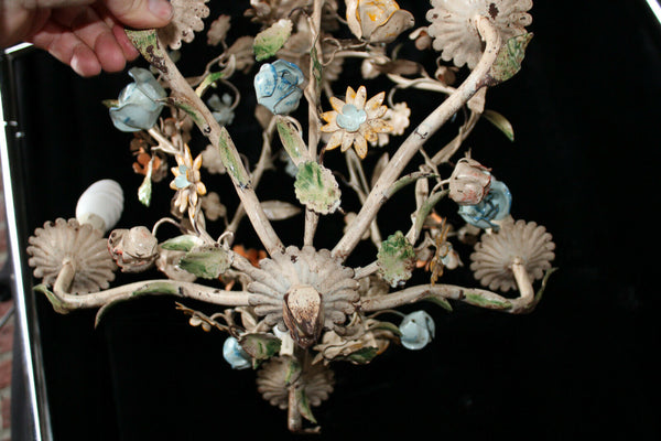 Vintage italian metal iron paint 1970 Chandelier lamp