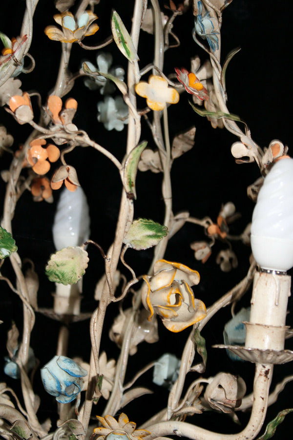 Vintage italian metal iron paint 1970 Chandelier lamp