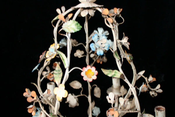 Vintage italian metal iron paint 1970 Chandelier lamp