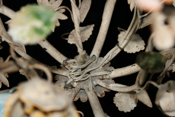 Vintage italian metal iron paint 1970 Chandelier lamp