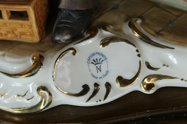 Rare large capodimonte porcelain pigeon fancier Statue sculpture marked