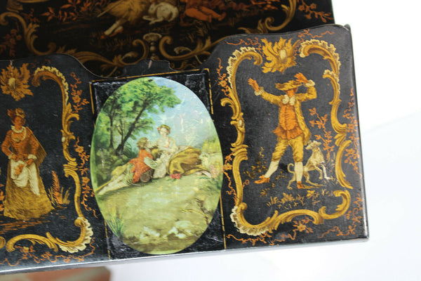 Antique french napoleon III paper mache Wall letter holder