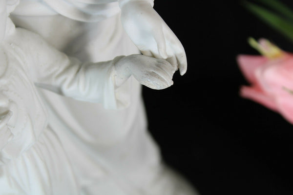 large bisque porcelain religious holy family statue group jesus mary joseph