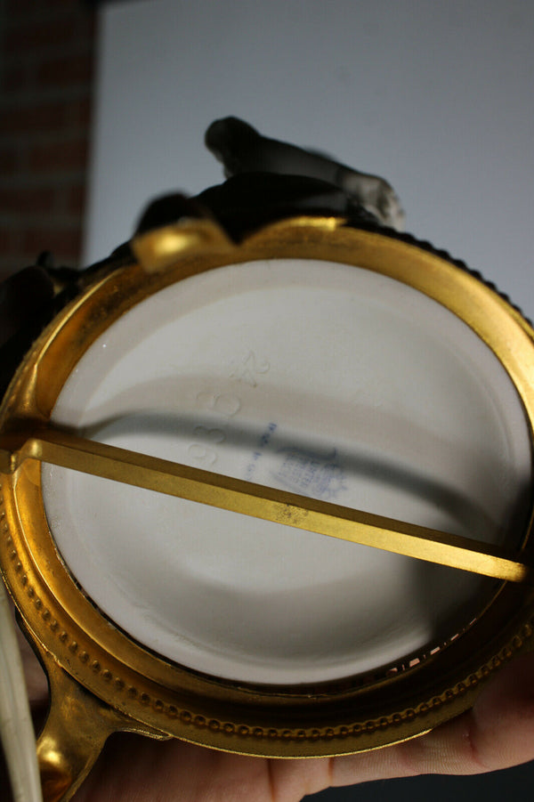 pair german unterweissbach bisque porcelain table lamps boy girl figurine