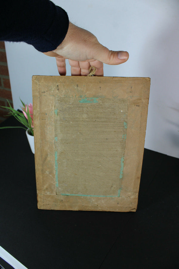 Antique francis assisi Religious litho wall plaque