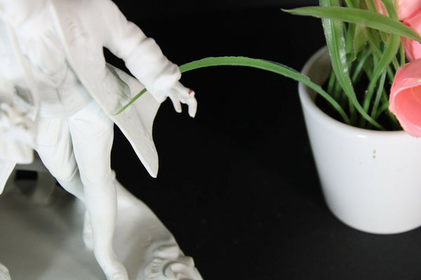 LArge german unterweissback bisque porcelain group coach statue figurine