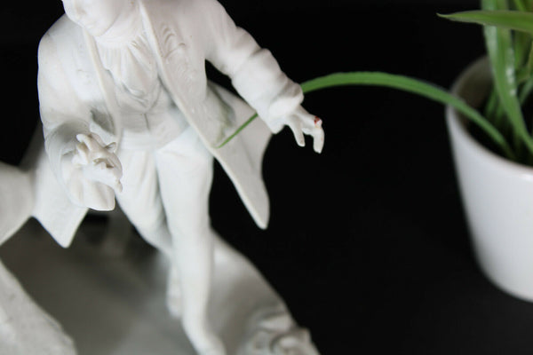 LArge german unterweissback bisque porcelain group coach statue figurine